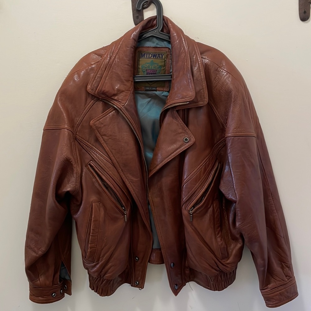 Midway Genuine Leather Vintage Jacket - Mens Large